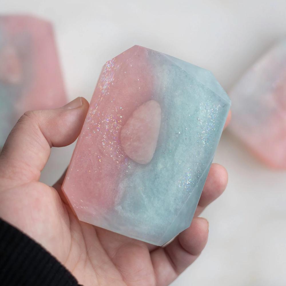 Love Spelled Rose Quartz Crystal Soap