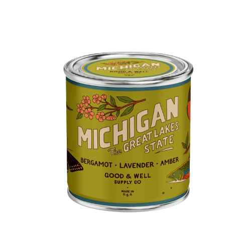 Good &amp; Well Supply Co Candles Half Pint / 8oz / Cotton Wick Michigan State Candle