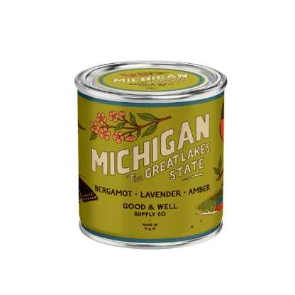 Good &amp; Well Supply Co Candles Half Pint / 8oz / Cotton Wick Michigan State Candle