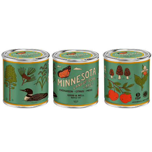 Good &amp; Well Supply Co Candles Half Pint / 8oz / Cotton Wick Minnesota State Candle