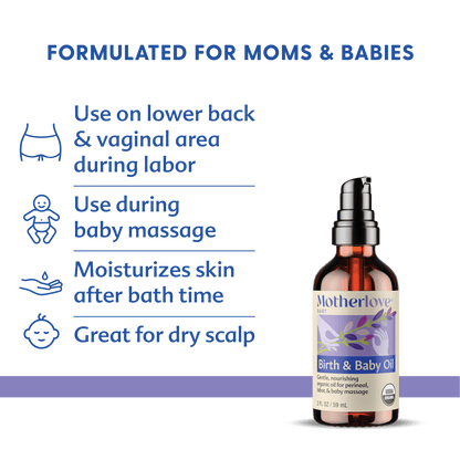 Motherlove Herbal Company Baby 2 oz Birth &amp; Baby Oil