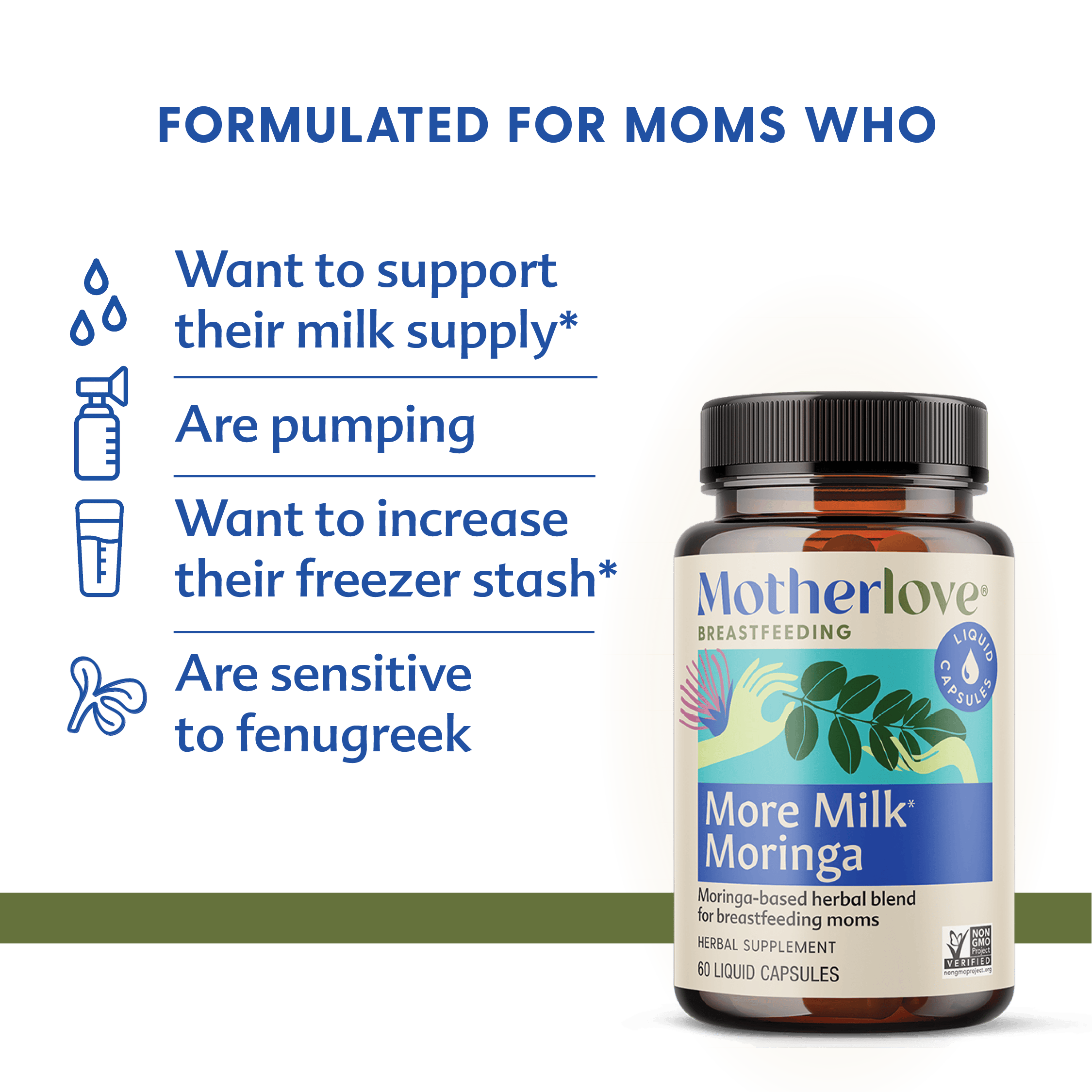 Motherlove Herbal Company Breastfeeding More Milk® Moringa - Liquid Capsules