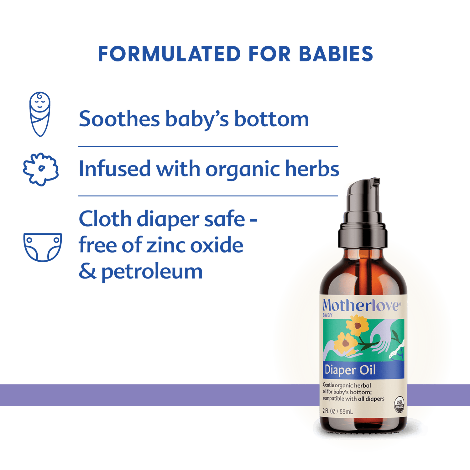 Motherlove Herbal Company Baby Diaper Oil