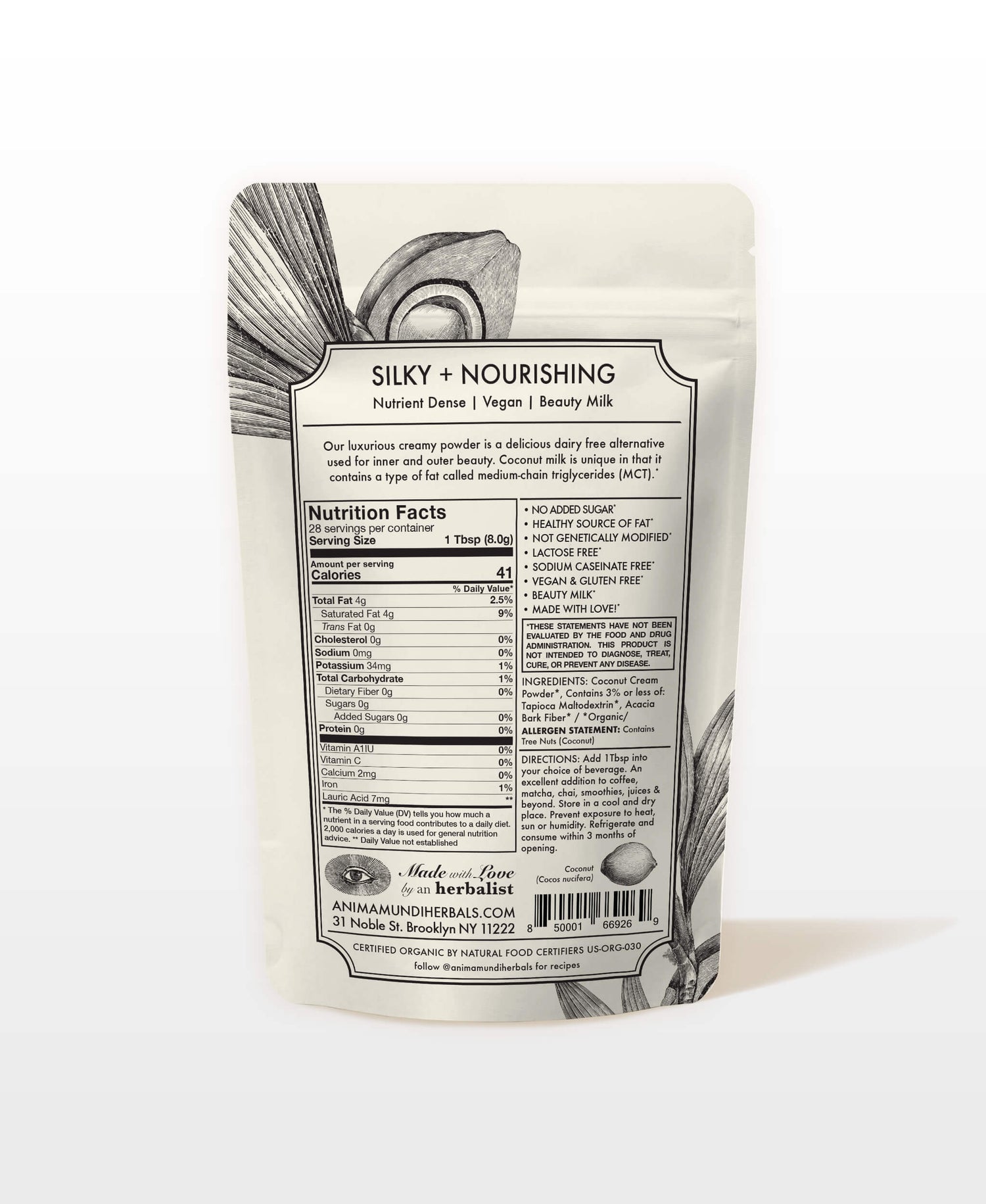 Anima Mundi creamer COCONUT CREAM | Dairy Free Creamer