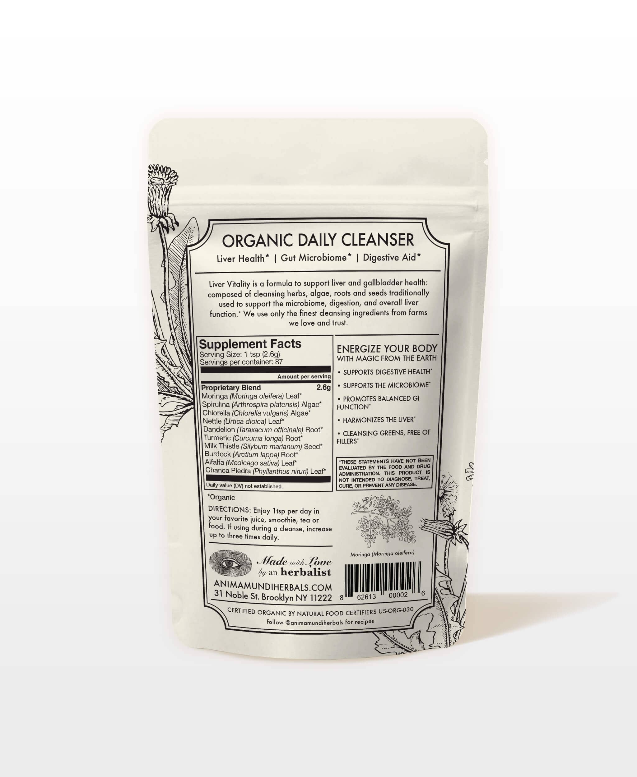 Anima Mundi Herbal supplements LIVER VITALITY Super Greens | Daily Cleansing Powder*