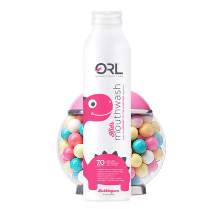 ORL KIDSMouthwash Kids Bubble Gum Kids Mouthwash made with Organic Xylitol &amp; Natural Ingredients