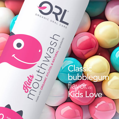 ORL KIDSMouthwash Kids Bubble Gum Kids Mouthwash made with Organic Xylitol &amp; Natural Ingredients