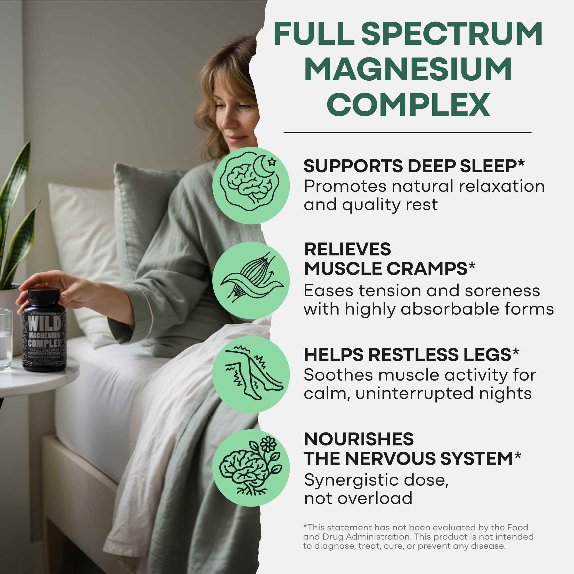 Wild Foods Supplements Magnesium Complex | 7-in-1 Complete Spectrum Formula