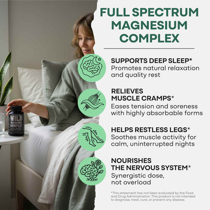 Wild Foods Supplements Magnesium Complex | 7-in-1 Complete Spectrum Formula