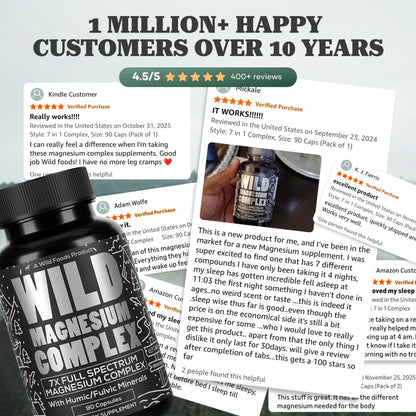 Wild Foods Supplements Magnesium Complex | 7-in-1 Complete Spectrum Formula