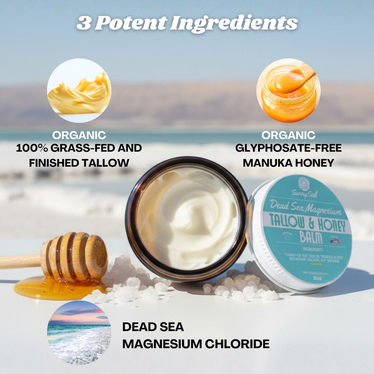 Dead Sea Magnesium Tallow &amp; Honey Balm