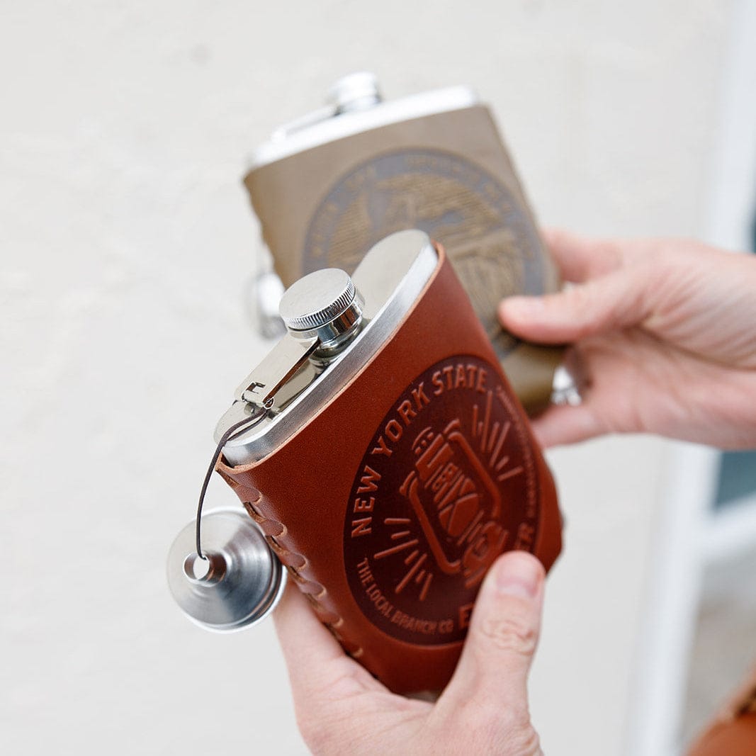 The Local Branch Leather Wrapped Flask