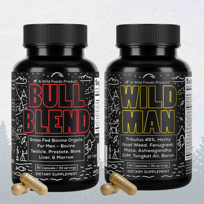 Wild Foods Supplements Bull Blend, 30 servings – Natural Male Hormone &amp; Energy Support