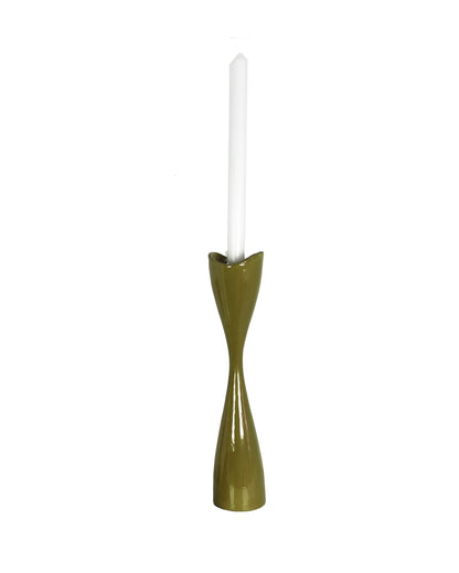 Tulip Candlestick Holders in Martini Green