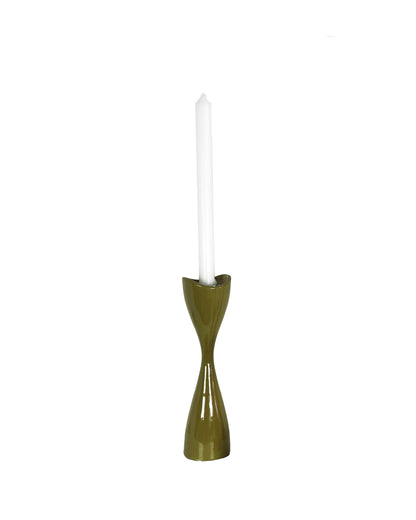 Tulip Candlestick Holders in Martini Green