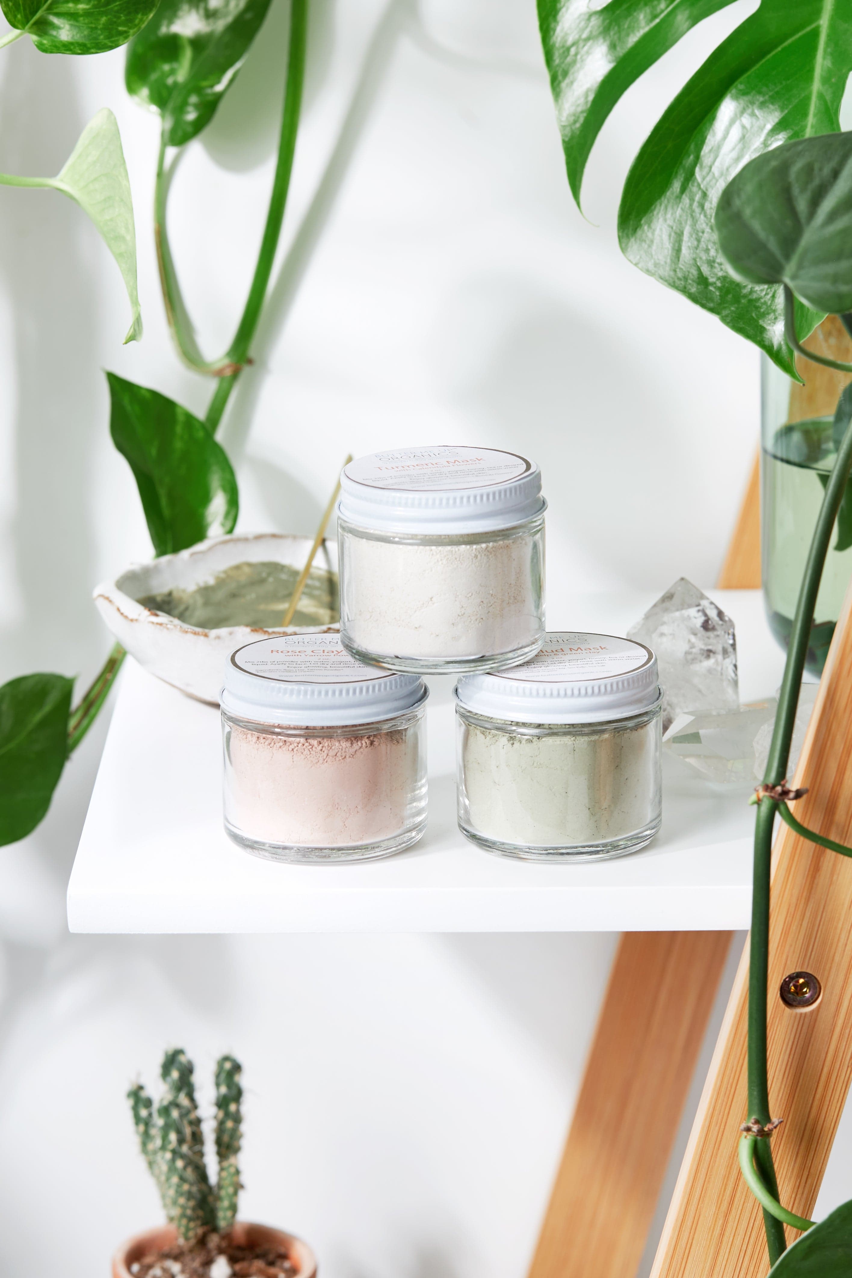 Butter Me Up Organics Face Clay Face Mask Trio Rose Clay French Green Clay Kaolin Clay Turmeric Kelp Calendula
