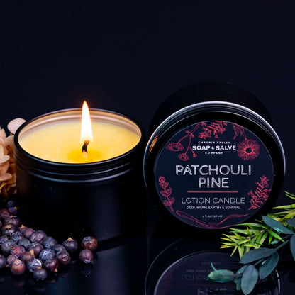 Body &amp; Massage Candle: Patchouli Pine - My American Goods