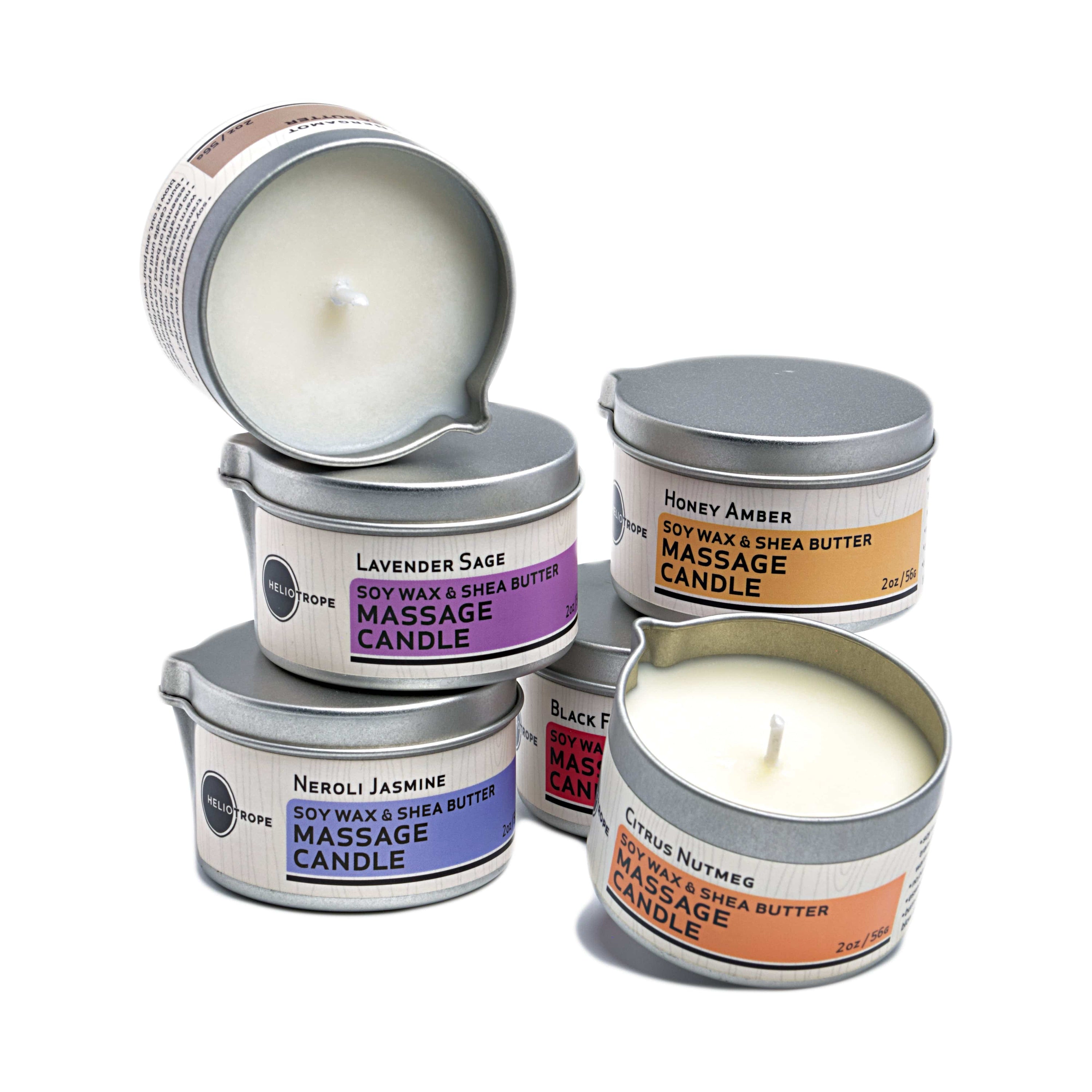 Heliotrope SF Candle Soy Wax &amp; Shea Butter Massage Candles - New Scent