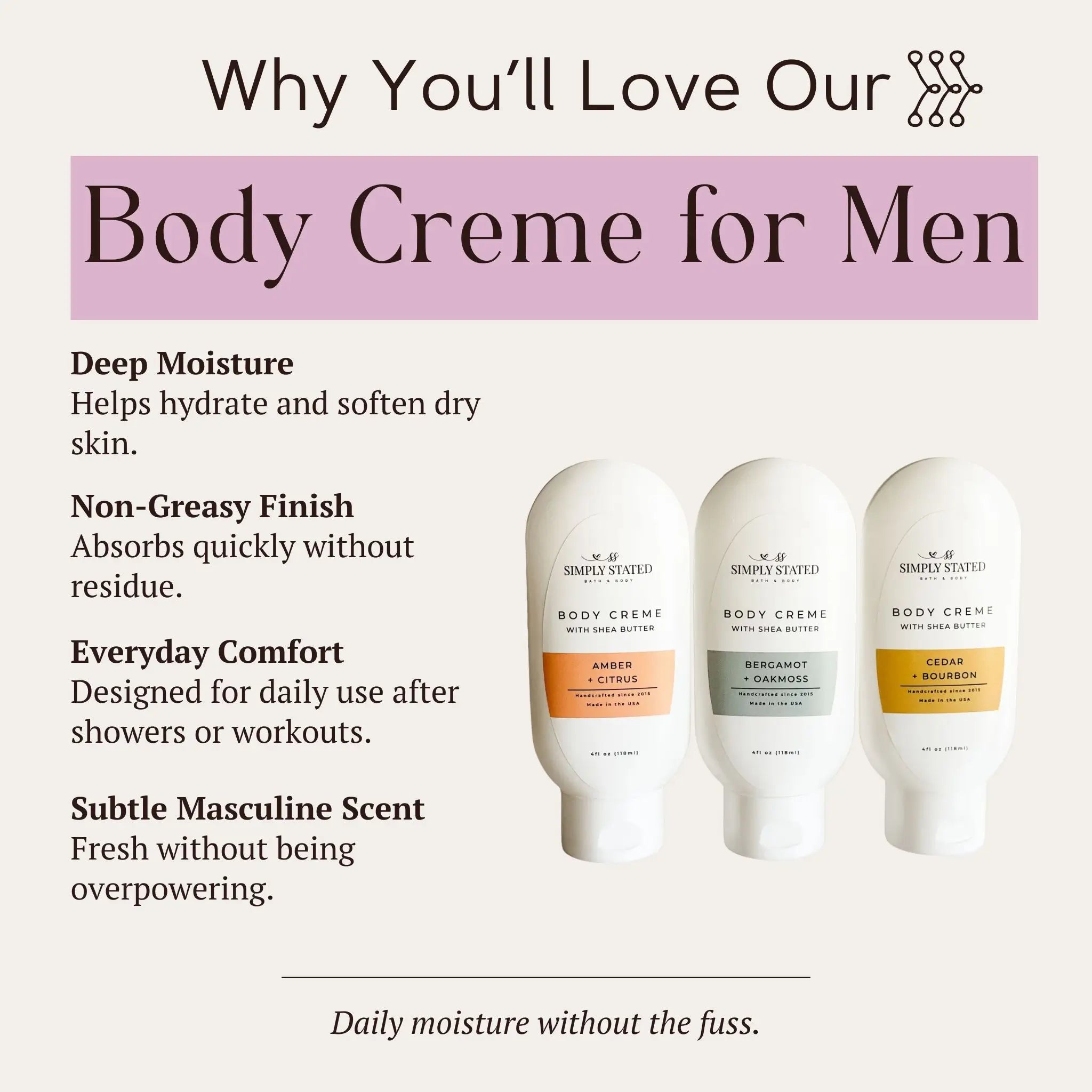 Cedar + Bourbon Men’s Body Creme