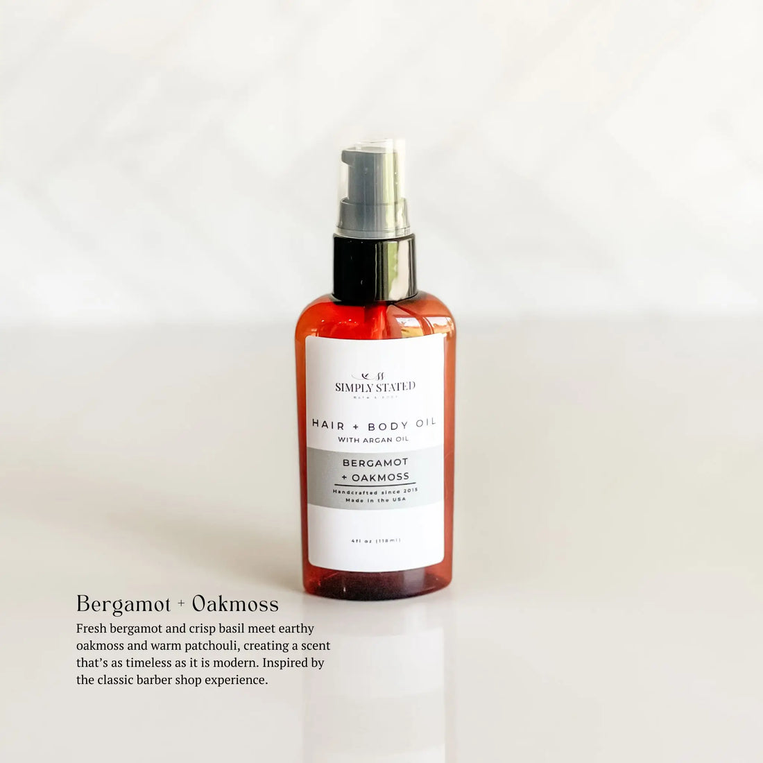 Simply Stated Creations Body Oils Bergamot + Oakmoss Beard &amp; Body Oil
