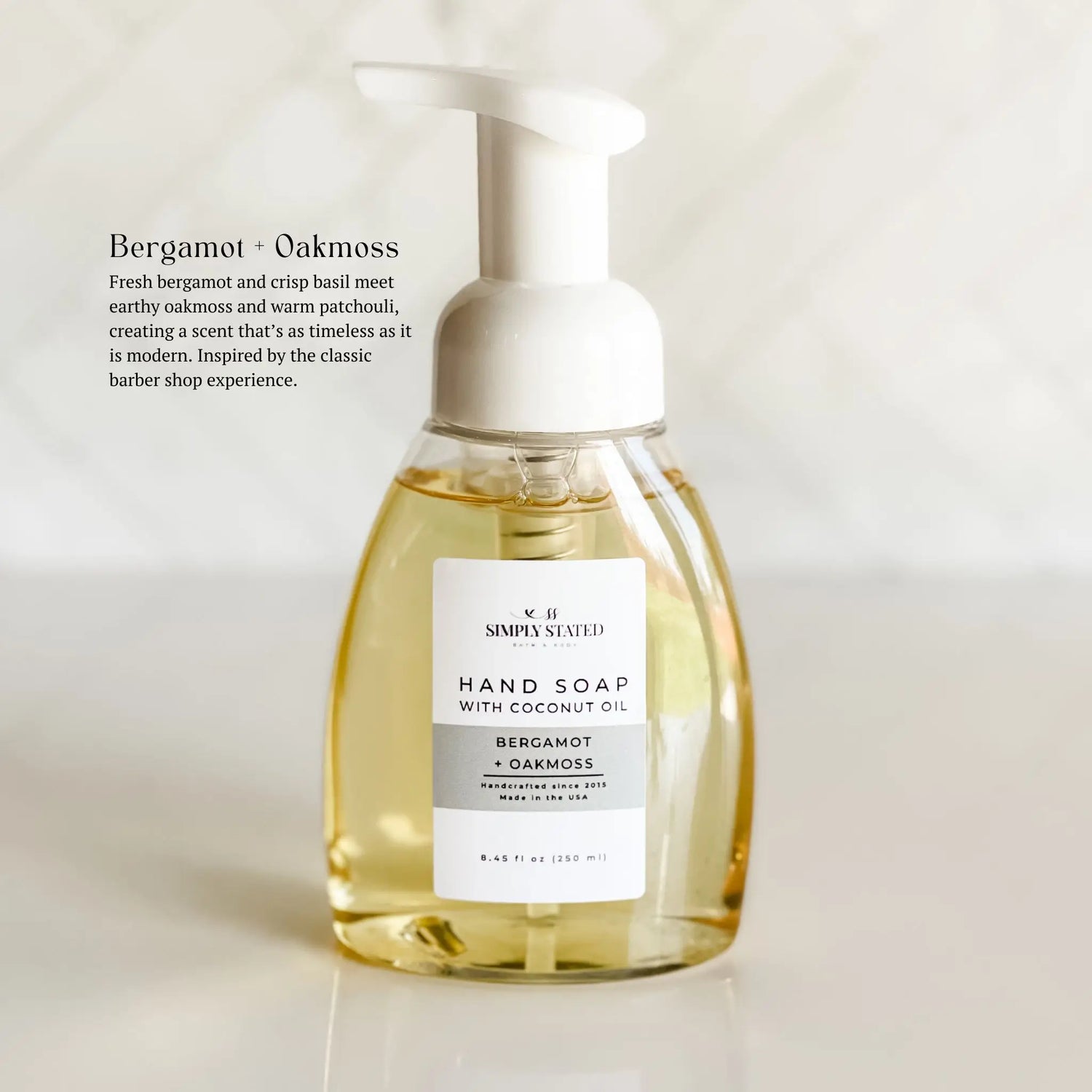 Simply Stated Creations Hand Soaps Bergamot + Oakmoss Men’s Foaming Hand Soap
