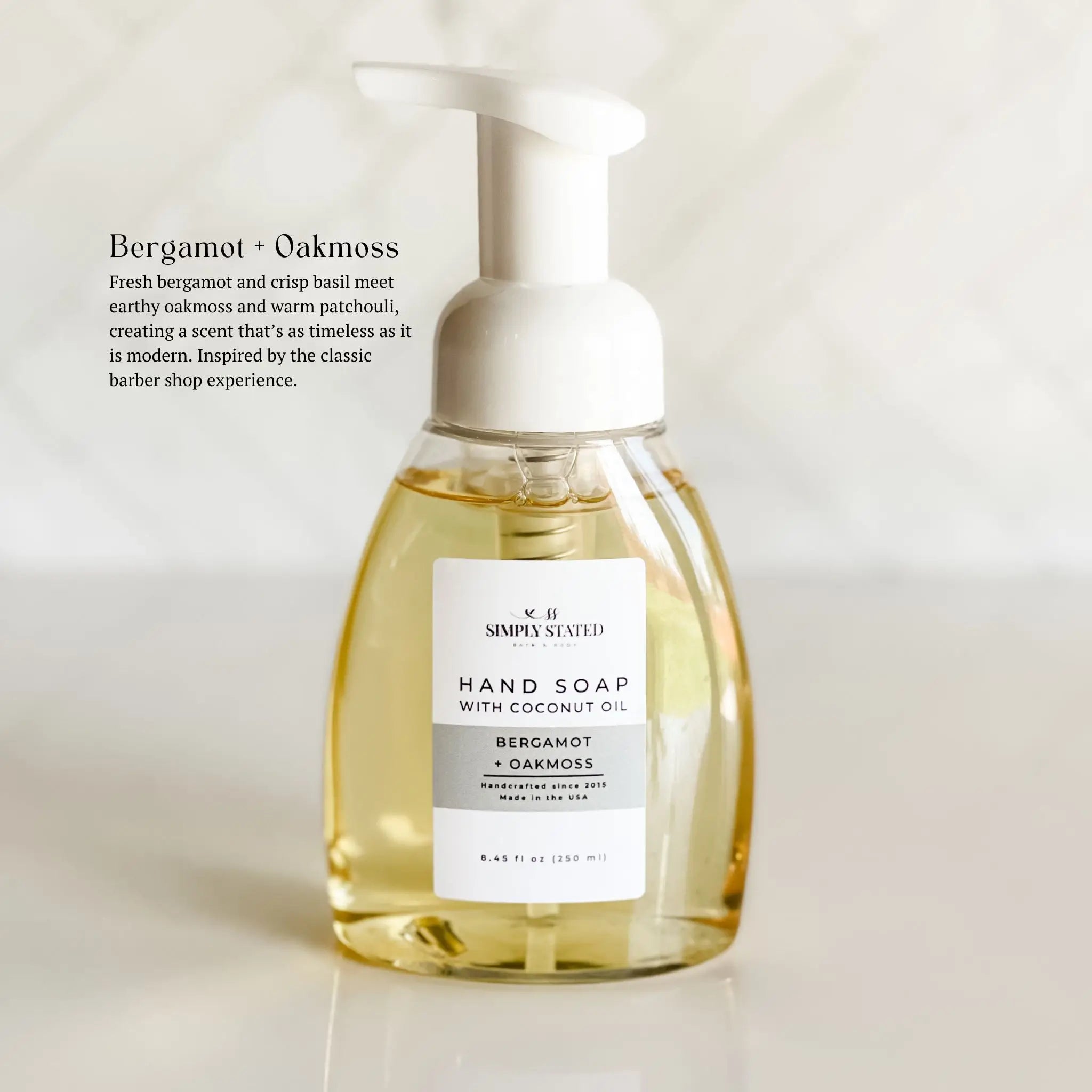 Simply Stated Creations Hand Soaps Bergamot + Oakmoss Men’s Foaming Hand Soap