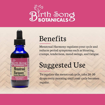 Menstrual Harmony Herbal Supplement To Support a Regular Menstrual Cycle, Hormone Harmony, PMS, Healthy Menstruation and Ovulation* 2 oz. - My American Goods