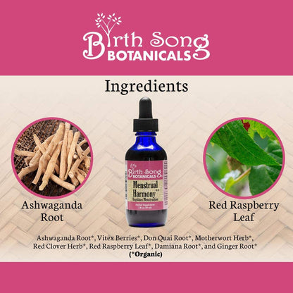 Menstrual Harmony Herbal Supplement To Support a Regular Menstrual Cycle, Hormone Harmony, PMS, Healthy Menstruation and Ovulation* 2 oz. - My American Goods