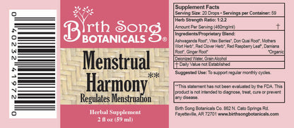 Menstrual Harmony Herbal Supplement To Support a Regular Menstrual Cycle, Hormone Harmony, PMS, Healthy Menstruation and Ovulation* 2 oz. - My American Goods