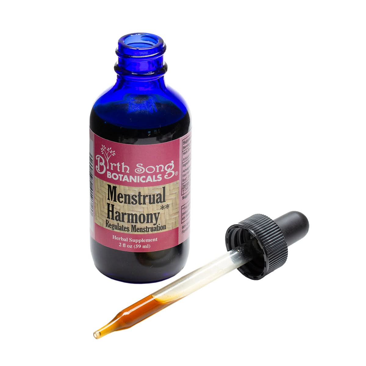 Birth Song Botanicals Co. Tinctures Menstrual Harmony Herbal Supplement To Support a Regular Menstrual Cycle, Hormone Harmony, PMS, Healthy Menstruation and Ovulation* 2 oz.