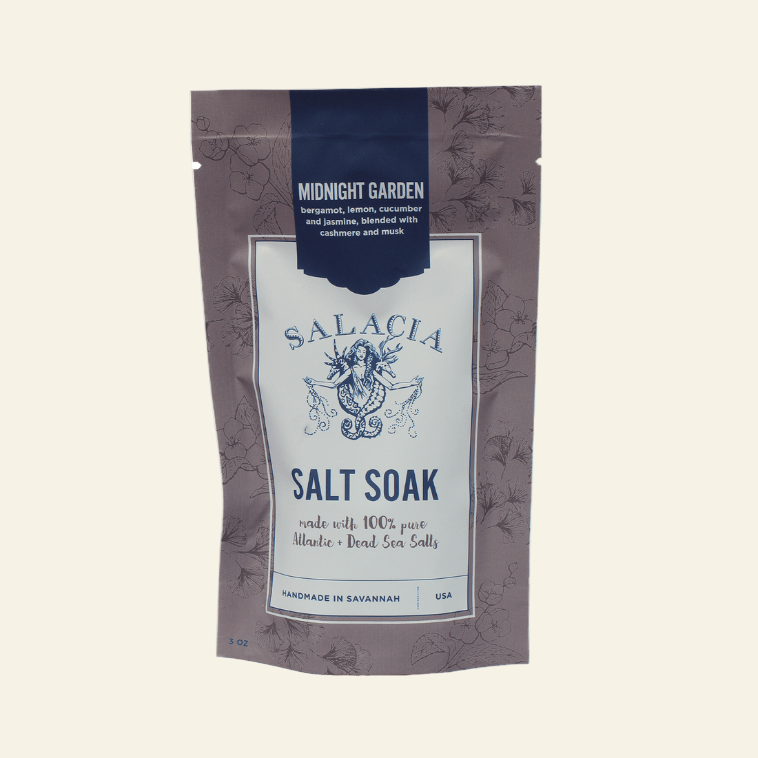 Salacia Salt Soak package with branding on a white background