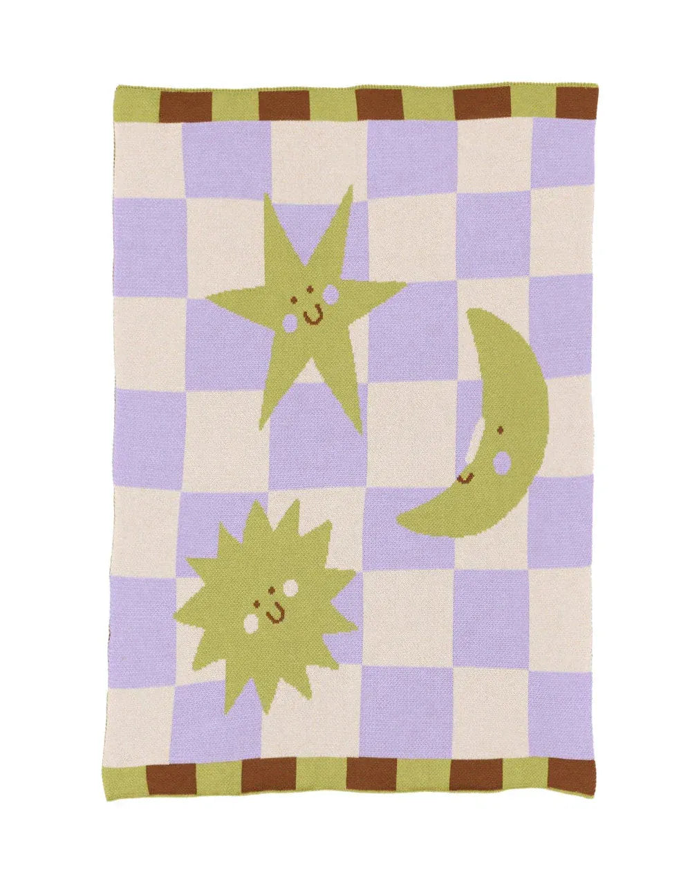 Biquette Baby Blanket Lunar Garden in Egyptian Cotton Moon + Stars - Baby &amp; Kid&