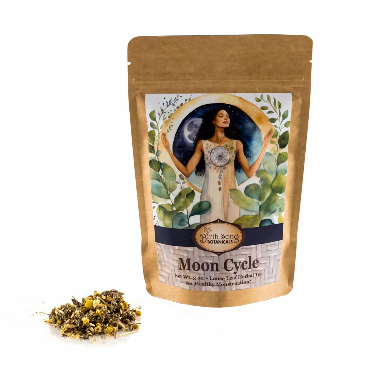 Birth Song Botanicals Co. Tea Default Moon Cycle Herbal Tea with Mugwort for Women, Menstruation, and Hormonal Harmony* Loose Leaf 3 oz.