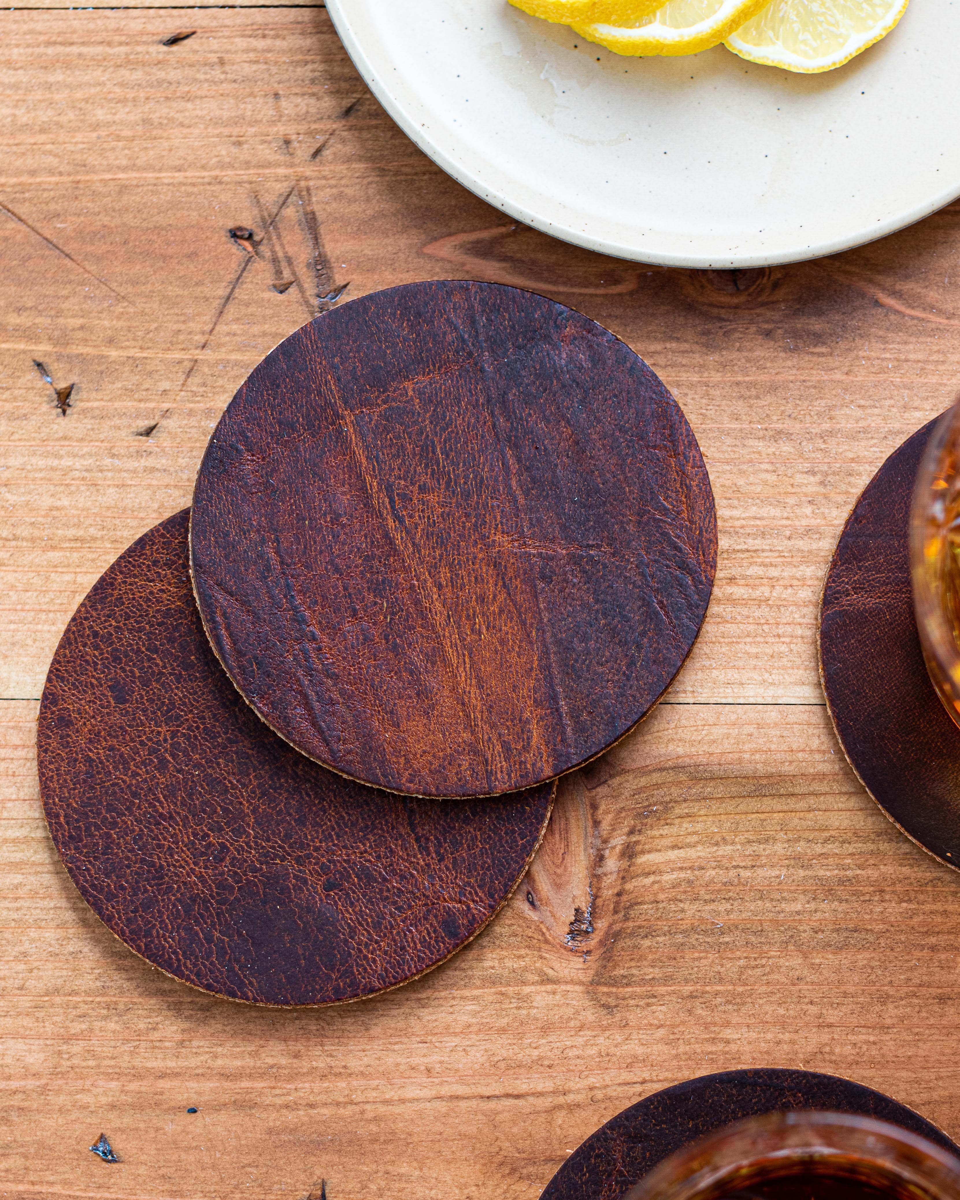 Rogue Industries Coasters Moose Leather Coaster Set