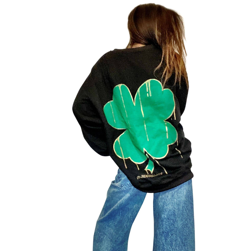 Wren + Glory sweatshirts One Size Wren + Glory 'MY LUCKY SWEATSHIRT' Painted Sweatshirt