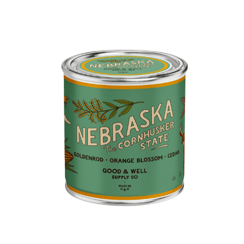 Good &amp; Well Supply Co Candles Half Pint / 8oz / Cotton Wick Nebraska State Candle