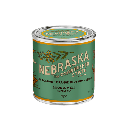 Good &amp; Well Supply Co Candles Half Pint / 8oz / Cotton Wick Nebraska State Candle