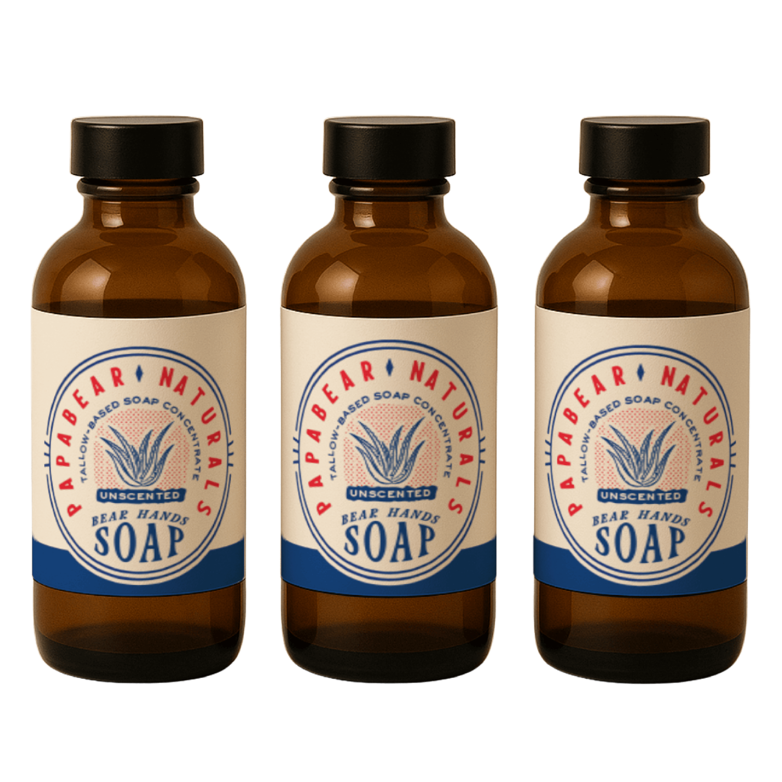 PapaBear Naturals Unscented / None Bear Hands Soap - 1 oz (3 Pack)