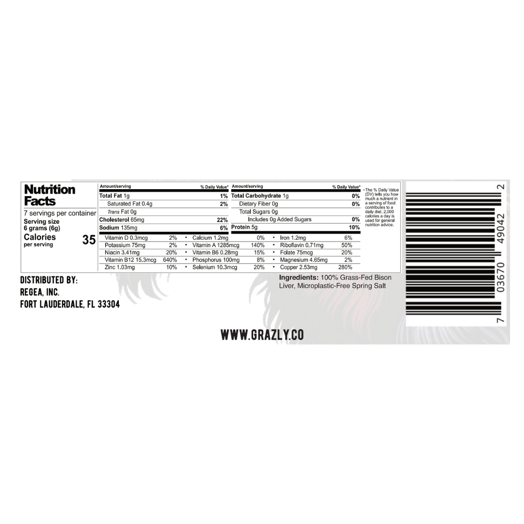 Bison Liver Crisps - 100% Grass-Fed/Finished - My American Goods