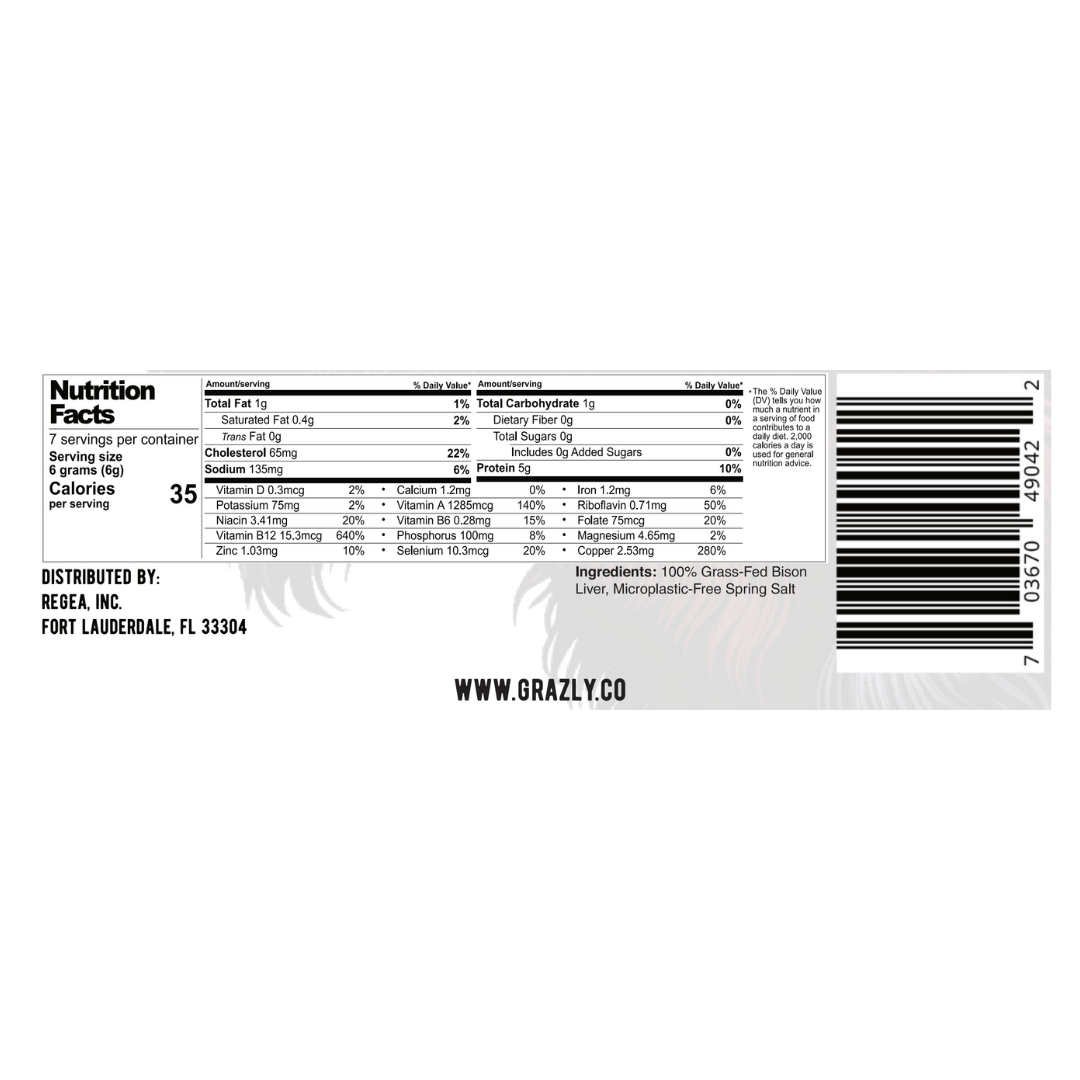 Bison Liver Crisps - 100% Grass-Fed/Finished