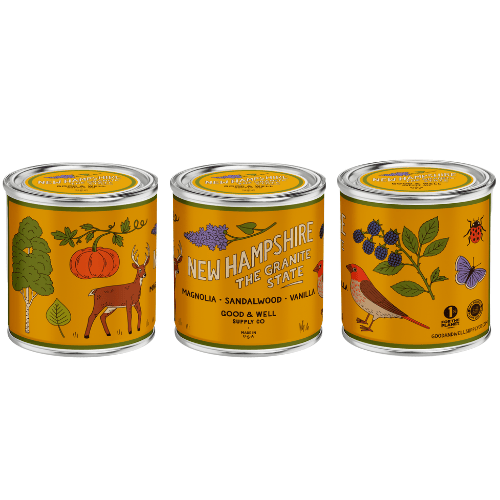 Good &amp; Well Supply Co Candles Half Pint / 8oz / Cotton Wick New Hampshire State Candle