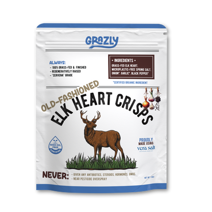 Elk Heart Crisps - 100% Grass-Fed/Finished - My American Goods