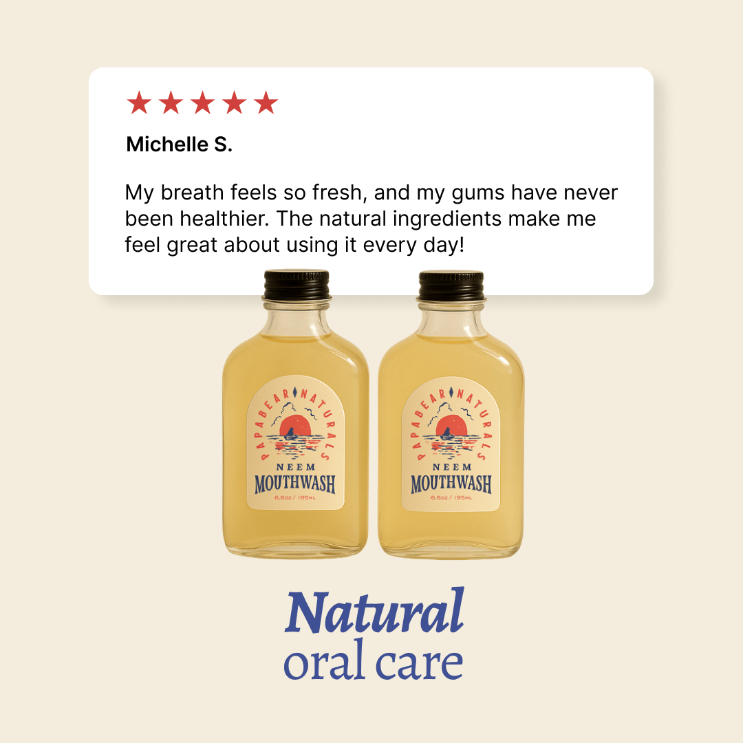 PapaBear Naturals Papabear Neem Mouthwash (2 Pack) 6.6 oz
