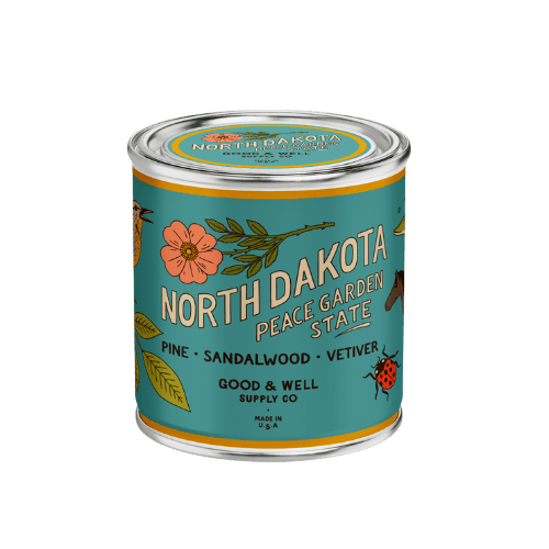 Good &amp; Well Supply Co Candles Half Pint / 8oz / Cotton Wick North Dakota State Candle