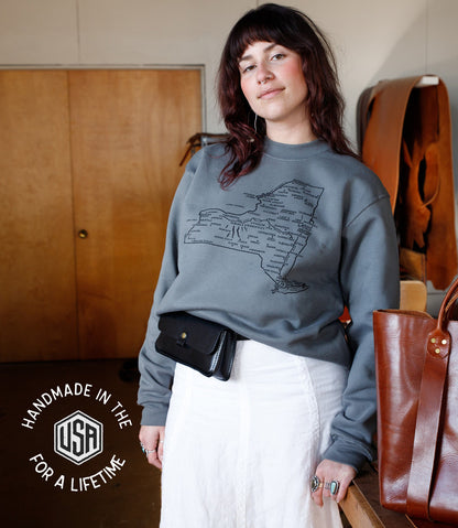 The Local Branch Sweatshirt New York State Map Sweatshirt  - USA Made