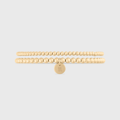 Cuffed by Nano LLC SMALL - 6.5" / n Old English Initial Juno Double Bracelet Stack (3mm + 4mm)