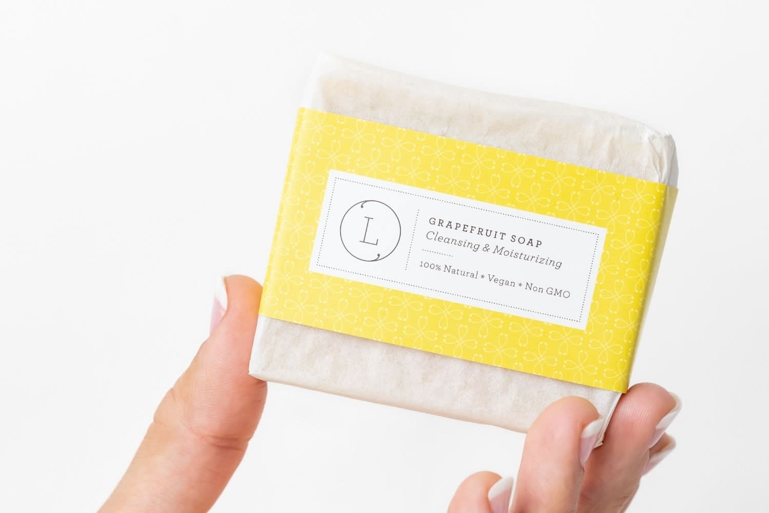 Lizush NATURAL SOAP BAR 2x Natural Handmade Soap Bar, Pink Grapefruit Soap