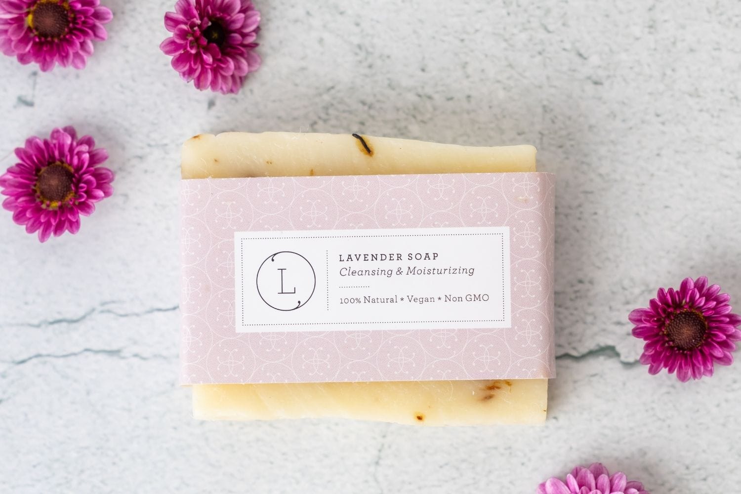 Lizush NATURAL SOAP BAR Lavender 2x Natural Cold Process Soap Bar with Essential oils