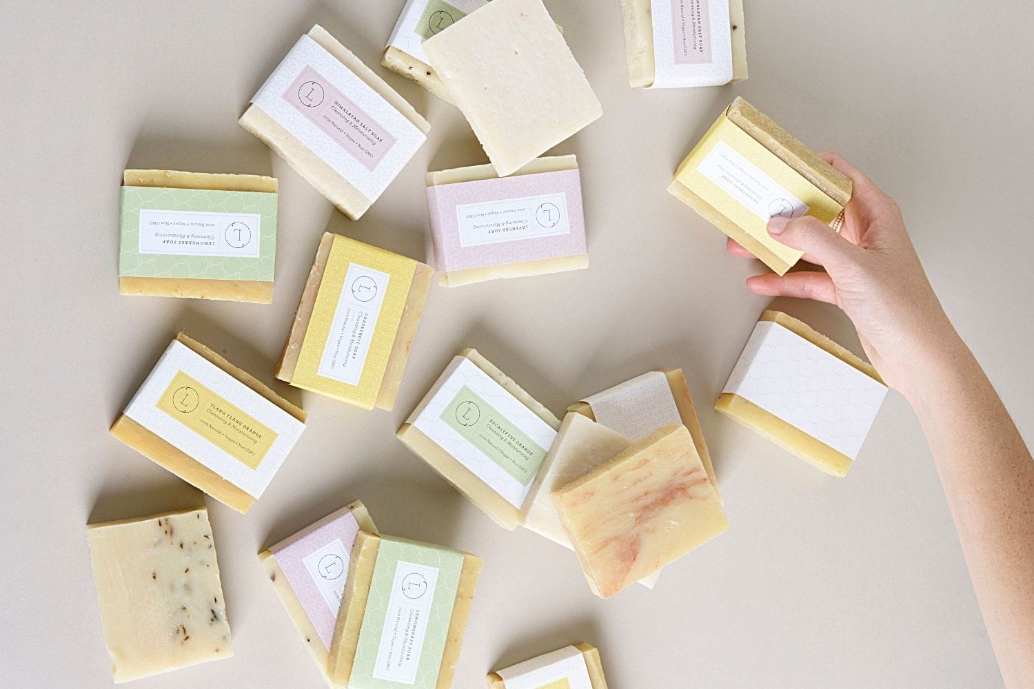 Lizush NATURAL SOAP BAR Set of  6 Handmade cold process ,Natural Soap Bars in gift Set box