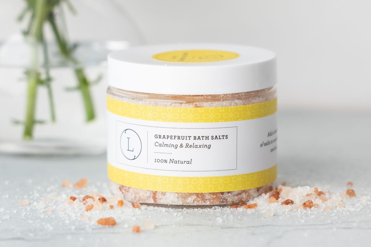 Lizush BATH BOMBS &amp; SALTS Grapefruit Natural Bath Salt Soak with Dead sea, Epsom and Himalayan salts